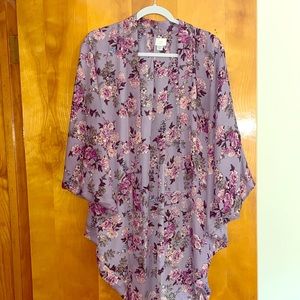Purple floral kimono